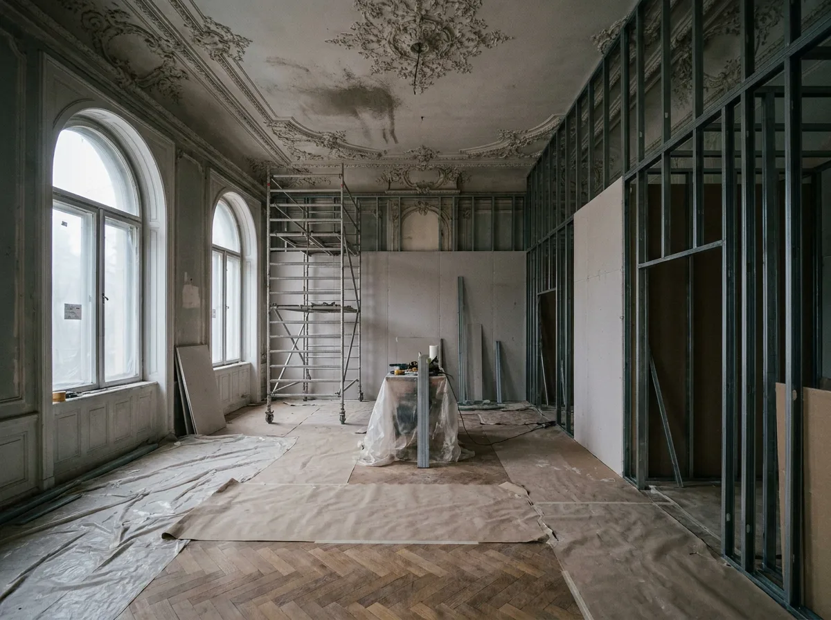 Hotelausbau mit Ständerwerk und Deckenkonstruktion
